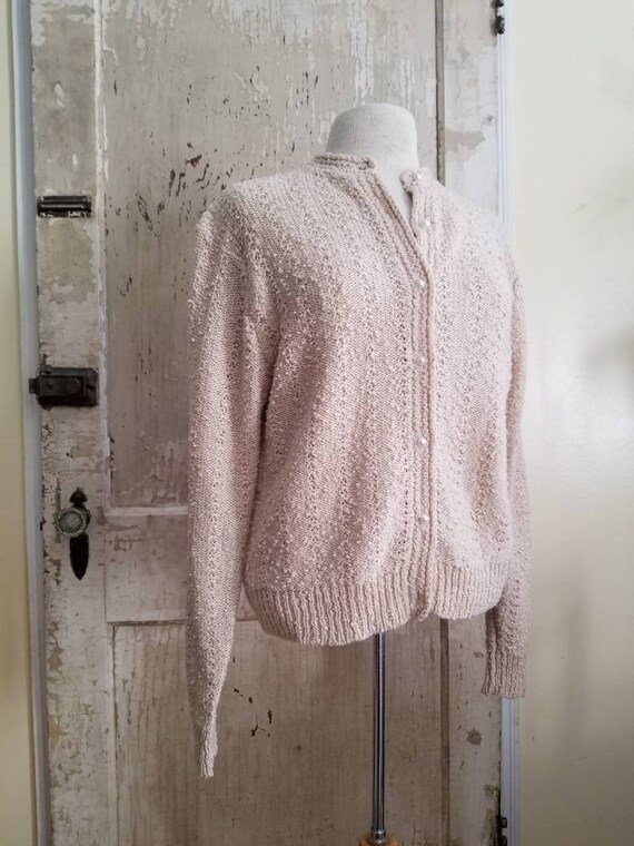 Sale Vintage Beige Knit Cardigan / Ms Sport / XL … - image 5