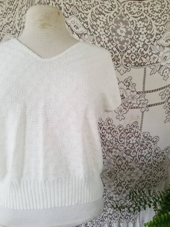 Sale Vintage sweater Barry and Me Too white short… - image 10
