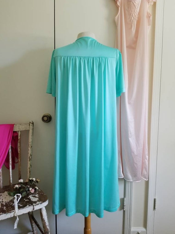 Sale Vintage Shadowline Green Dress Robe Large - image 6