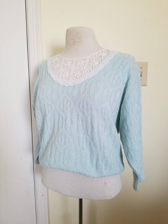 Sale Vintage Knit Lace Sweater / Women's Sweater … - image 6