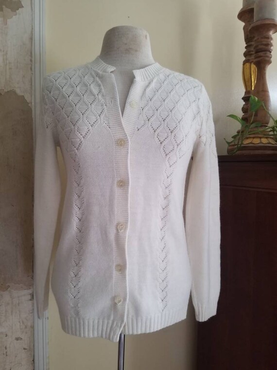 Sale vintage sweater cardigan button up long slee… - image 5