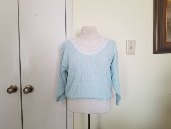 Sale Vintage Knit Lace Sweater / Women's Sweater … - image 2