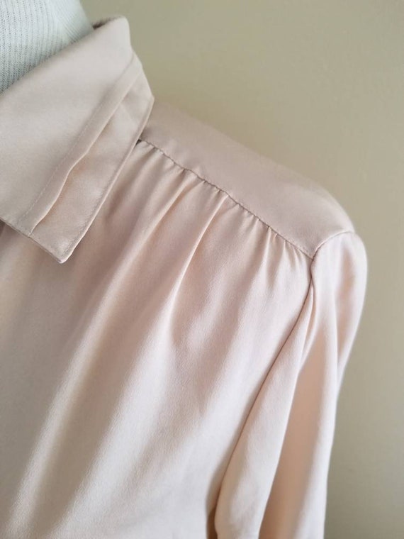 Sale Vintage Tan Blouse Long Sleeved Blouse Tan S… - image 5