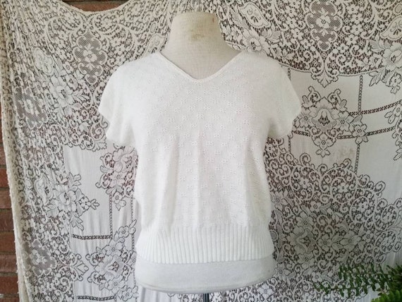 Sale Vintage sweater Barry and Me Too white short… - image 5