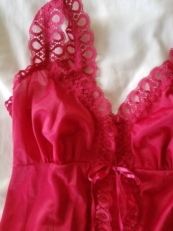 Sale Vintage lingerie set Vanity Fair red 2 piece… - image 2