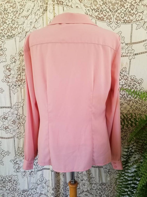 Sale Vintage blouse pink long sleeves straight co… - image 7