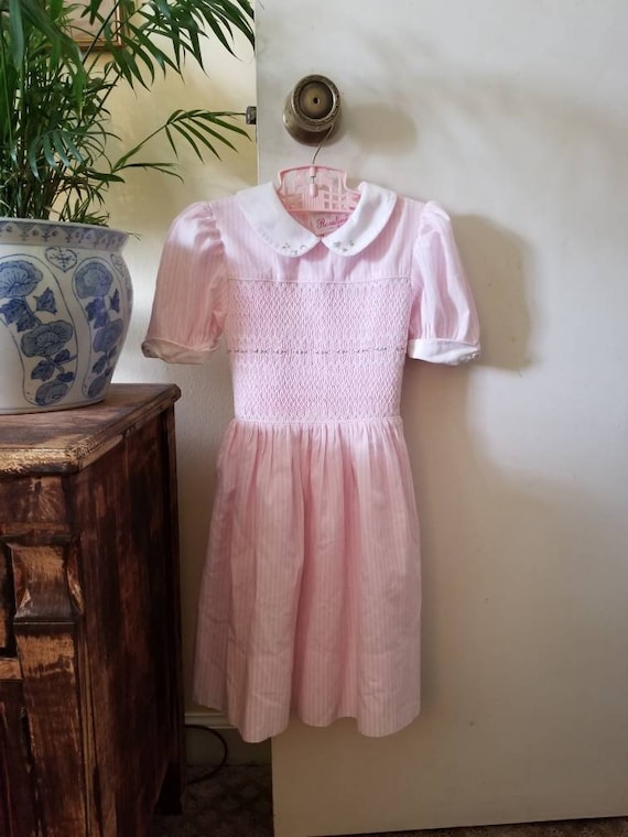 Vintage Pink Smocked Dress / Toddler Smocked Dress