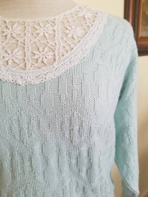 Sale Vintage Knit Lace Sweater / Women's Sweater … - image 7