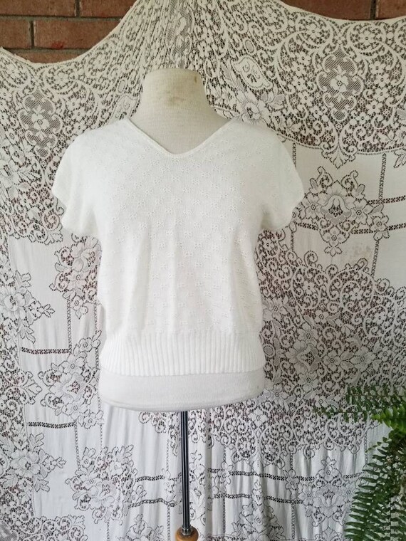 Sale Vintage sweater Barry and Me Too white short… - image 4