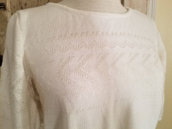 Sale Vintage white sweater Liz Claiborne large sh… - image 9
