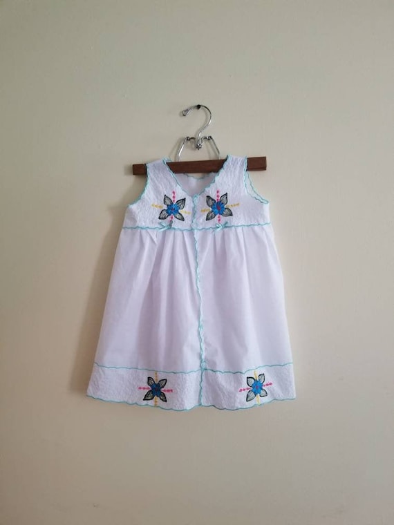 Sale Mexican Embroidered Toddler Dress girl sleeve