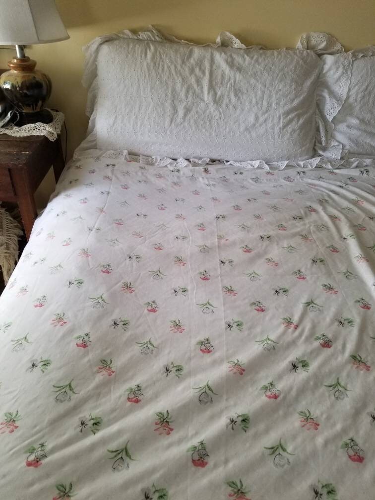 Vintage sheets Lady Pepperell king 2 flat sheet | Etsy