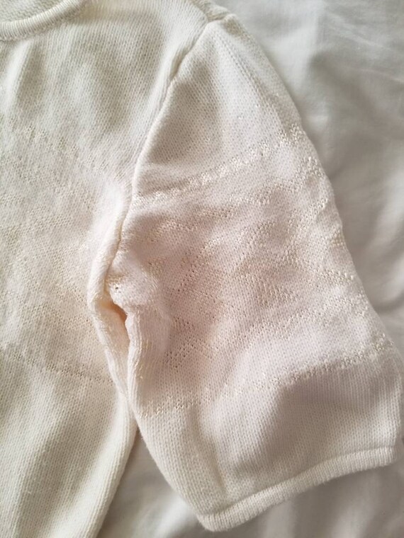 Sale Vintage white sweater Liz Claiborne large sh… - image 4