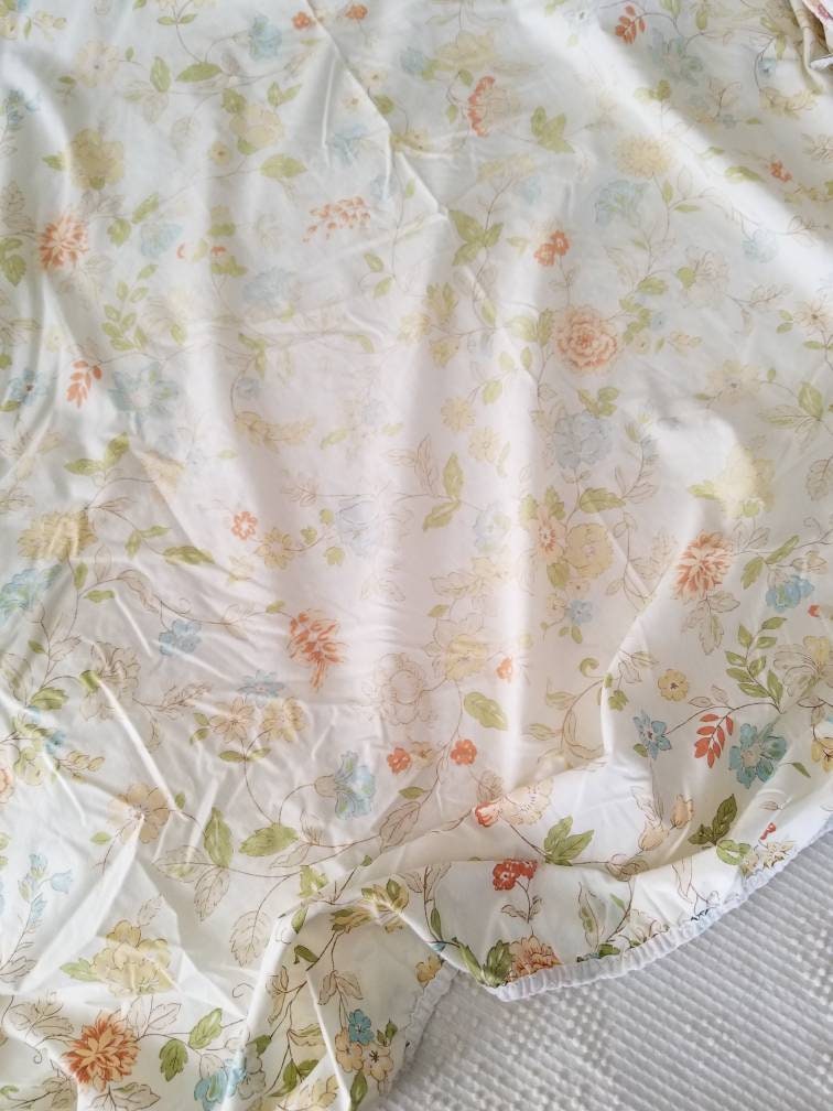 Vintage Full Floral Sheet Set / Perma-prest / Sears / Flat / | Etsy