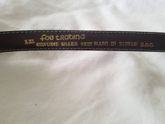 Sale Vintage snakeskin belt XXL Fob Trading, adju… - image 4