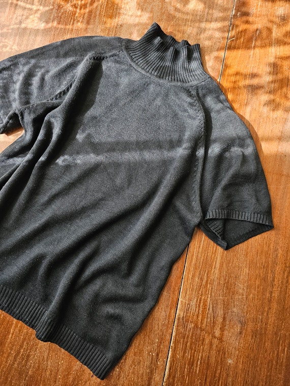 Vintage shirt, Talbots petite small black short s… - image 8