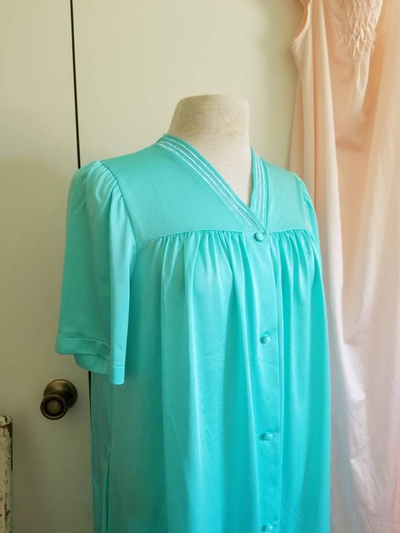 Sale Vintage Shadowline Green Dress Robe Large - image 1