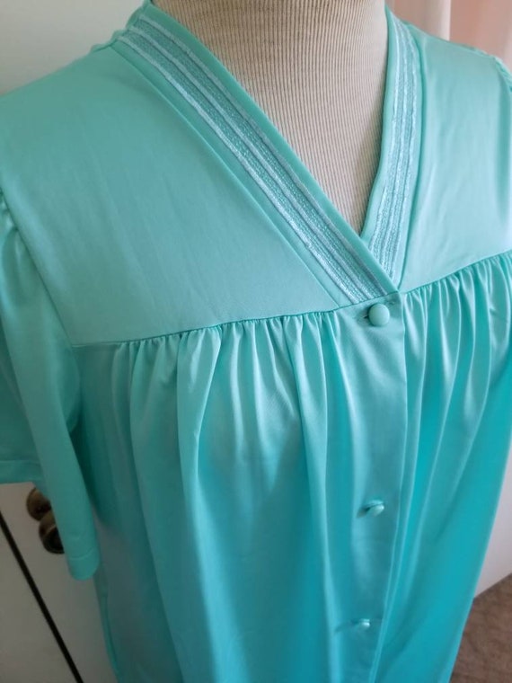 Sale Vintage Shadowline Green Dress Robe Large - image 4