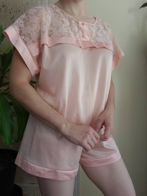 Sale Vintage Pink Pajama Set Jill Andrea Medium /… - image 2