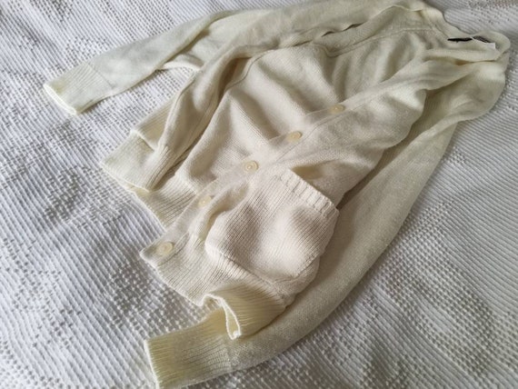 Sale Vintage cardigan Eileen white cream long sle… - image 9