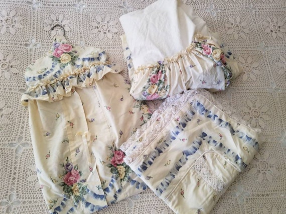 Sale Vintage Nursery Set Handmade Floral Baby Infant Newborn Diaper Stacker Blanket Crib Skirt Bedding Decor Girl Pink Beige Shabby Etsy Canada