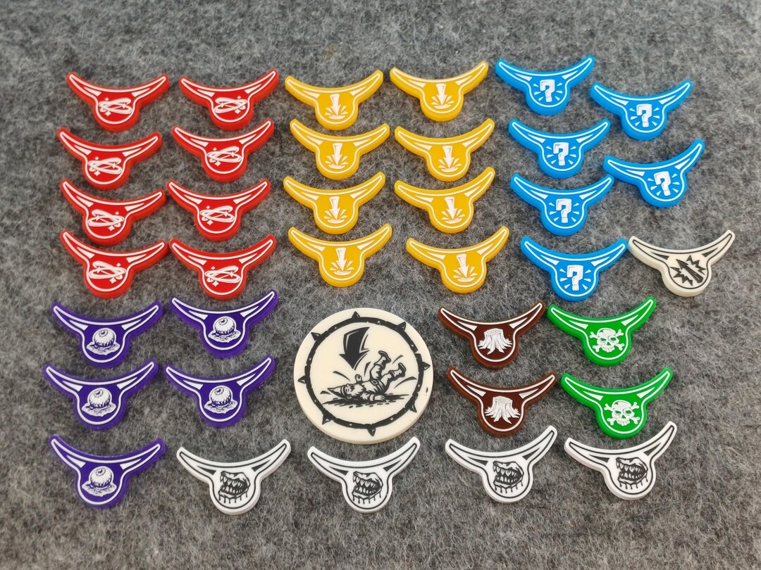 Blood Bowl Token Set – Acrylic Double-sided Status Markers, Starter ...