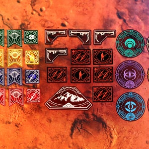 D-I-U Acrylic tokens set (compatible with Dune Imperium Uprising)