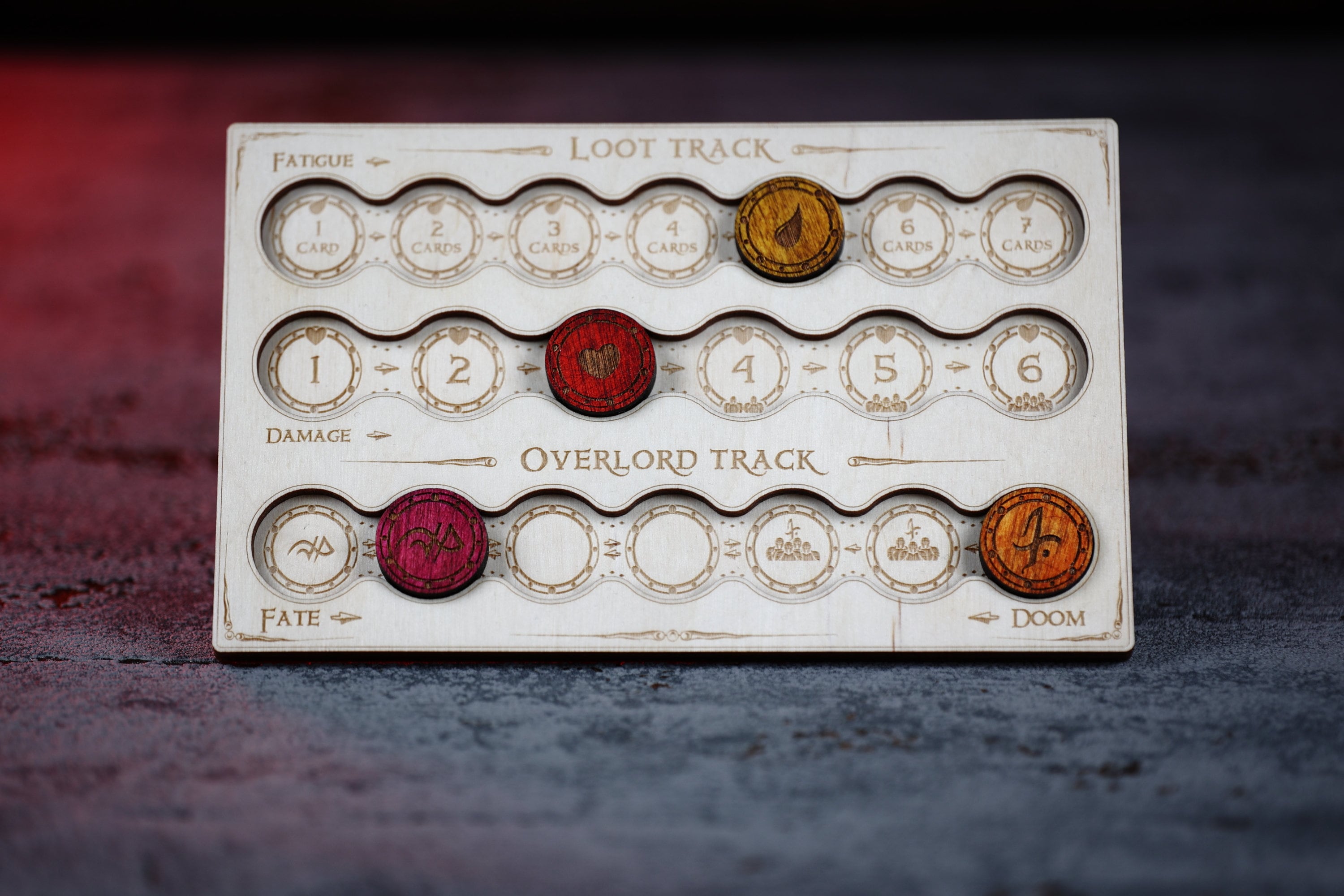 Descent 2nd Edition Loot & Overlord Tracking Board