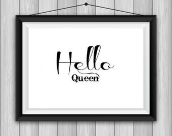 Hello Queen Printable Word Photo Art From Words To The Wise Art