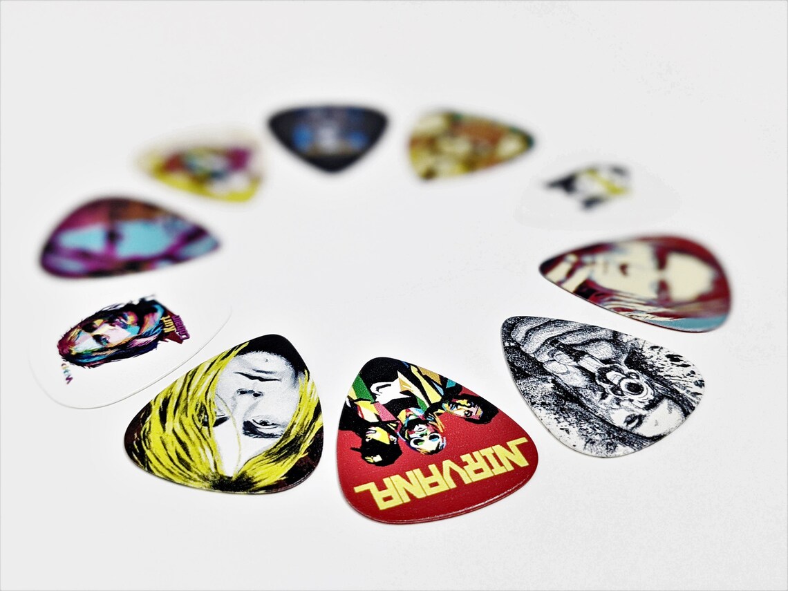 Nirvana Kurt Cobain Guitar Picks Volume 10 medium picks in Etsy