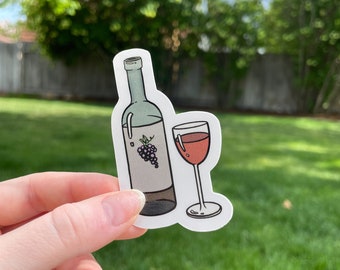 Wine Sticker, Laptop Sticker, Water Bottle Sticker, Waterproof Sticker, Cute sticker, Vinyl Sticker