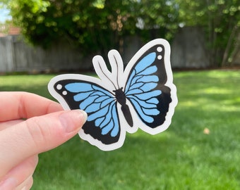 Butterfly Sticker, Laptop Sticker, Water Bottle Sticker, Waterproof Sticker, Cute Sticker, Bug Sticker, Blue Butterfly