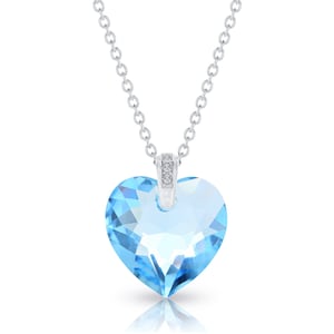 Swarovski Black Heart Necklace 925 Sterling Silver Necklace Sparkly Crystal Black Heart Pendant