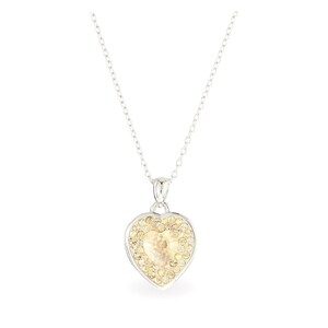 Golden Shadow • Crystal Heart Pendant • Heart Necklace • Sparkly Crystal Heart Necklace • Sterling Silver • Valentines Day Gift