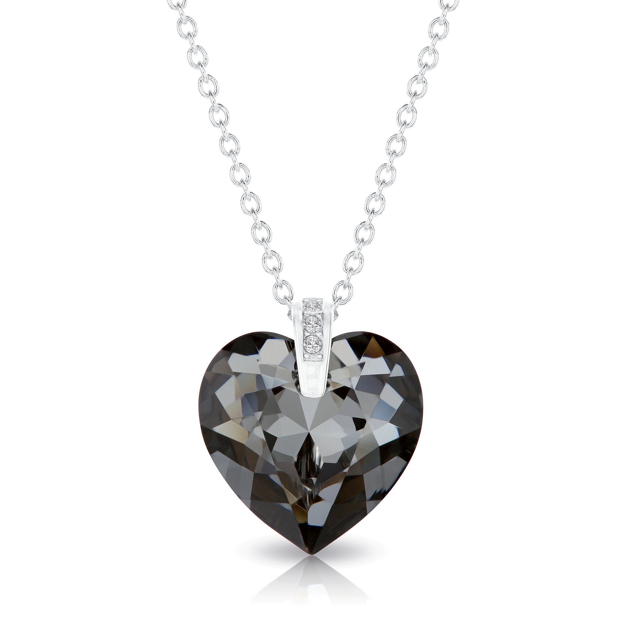 Swarovski black heart best sale necklace