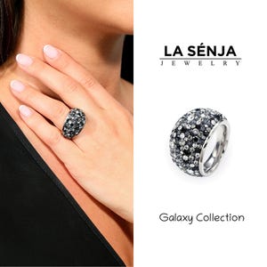 Black swarovski ring - Etsy 日本