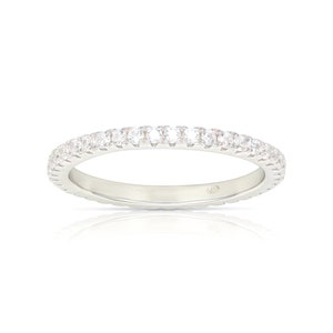 CZ ダイヤモンド フルエタニティ リング • スターリング シルバー リング • 華奢なリング • 結婚指輪 • エンゲージリング • ミニマリスト リング • スタッキング リング