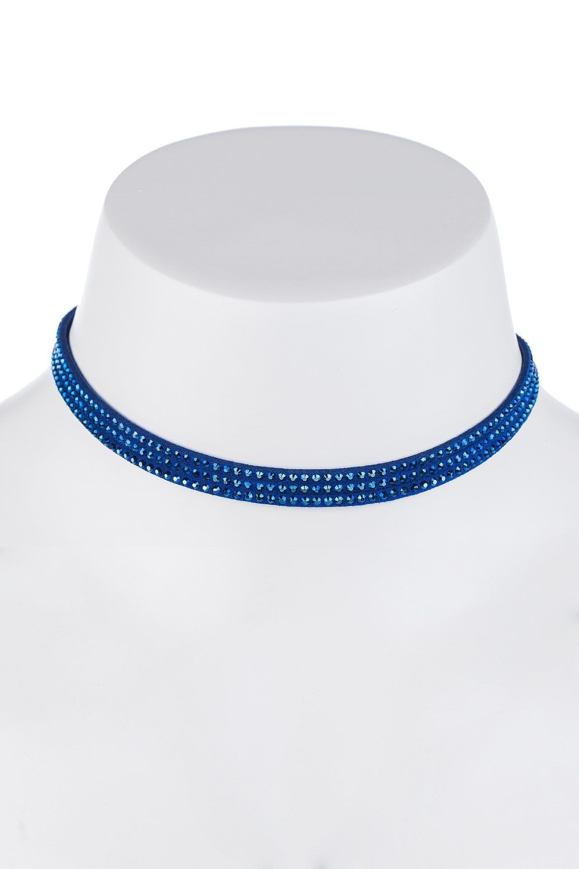Royal Blue Choker Necklace • Sparkly Crystal Choker Necklace