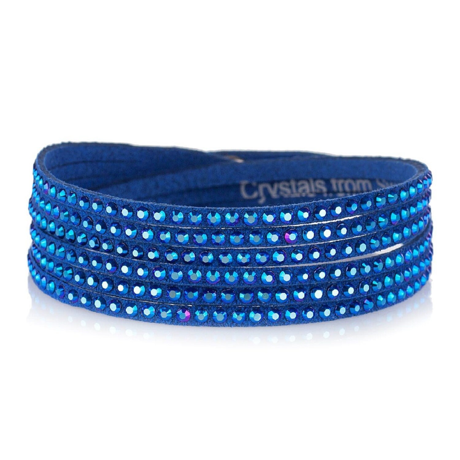 Blue Slake Bracelet Adjustable Multi Wrap Bracelet Sparkly Crystal Multi Strand Bracelet Double Wrap Around Bracelet