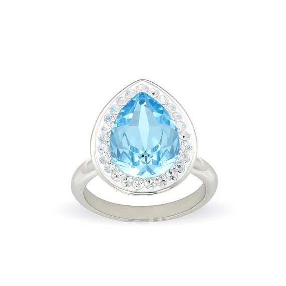 Aquamarine Crystal Ring, Blue Swarovski Square Cushion Cut Ring, March  Birthstone Ring, Blue Square Crystal Ring, March Birthday Gift Ring - Etsy