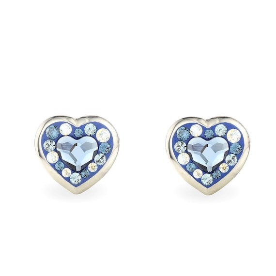 Earrings with Heart shaped Swarovski® crystals - Retha Designs