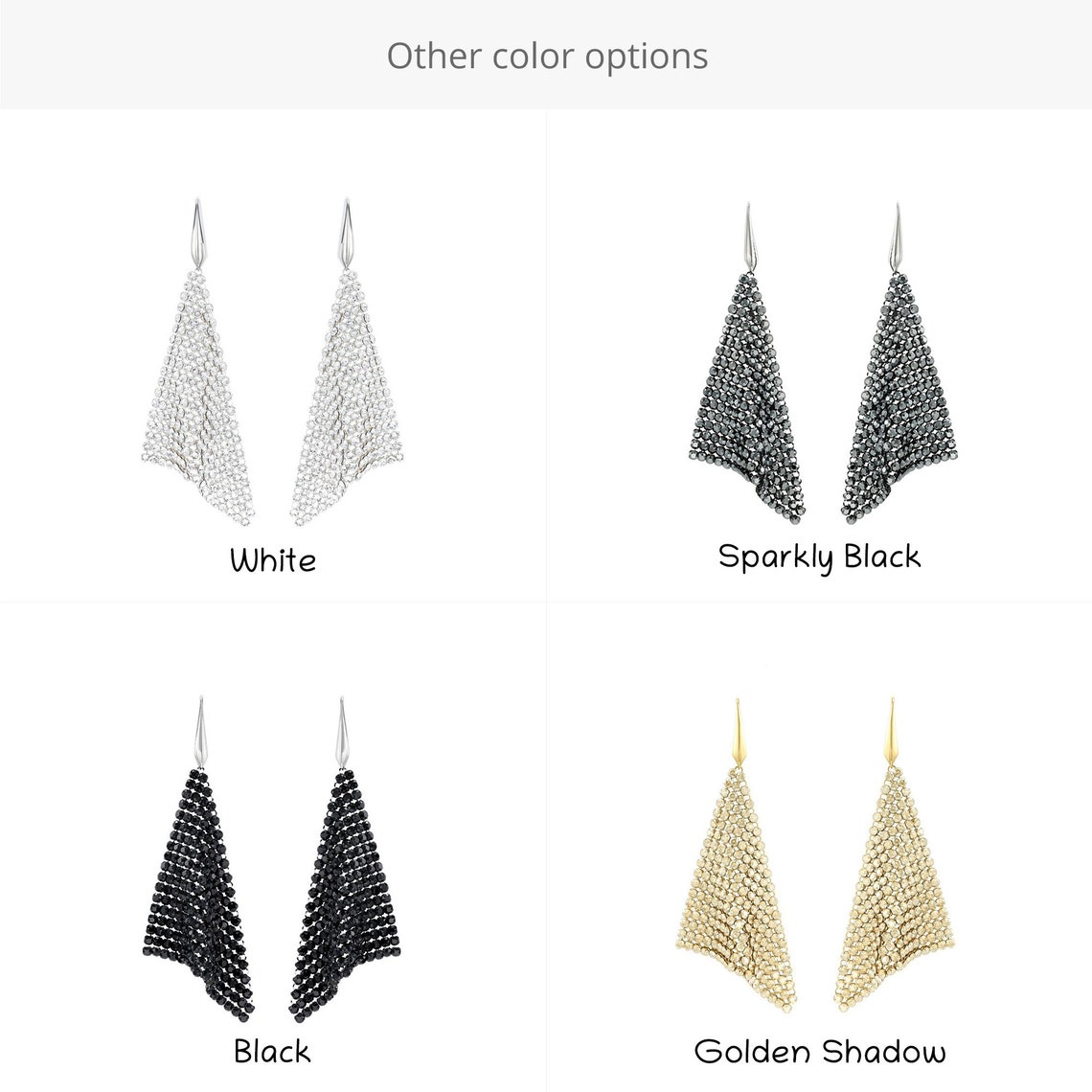 Swarovski Crystal Mesh Earrings Statement Earrings Sparkly Etsy