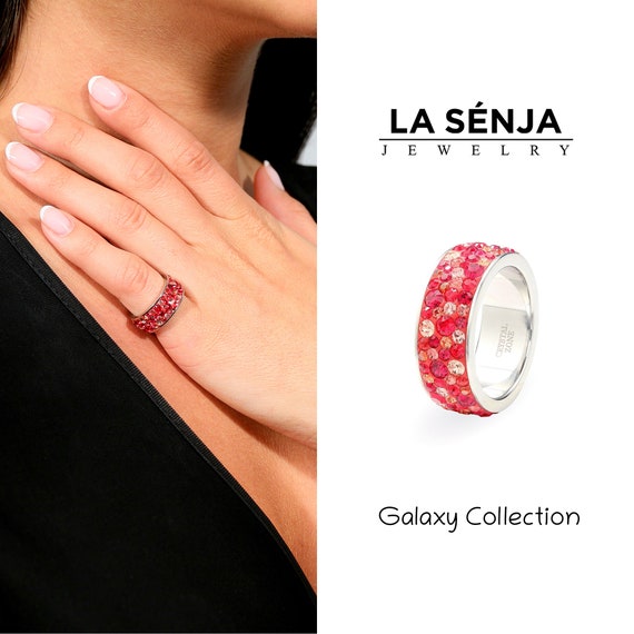 Anillo cristal rojo Swarovski de anillo de - Etsy México