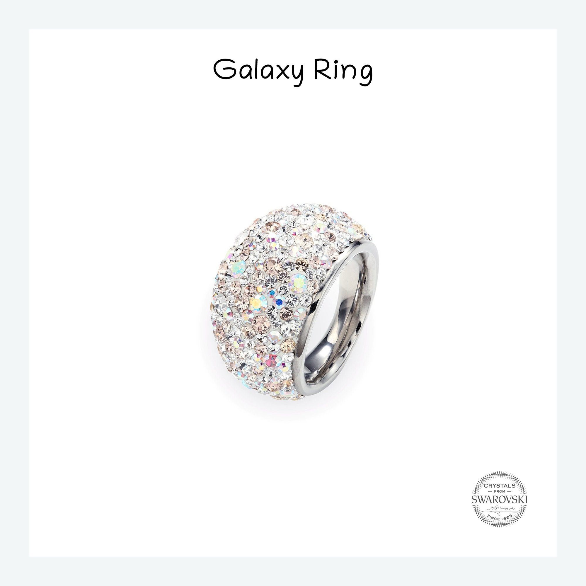 Swarovski Cocktail Ring Statement Ring Sparkly Crystal Etsy