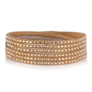 Sparkly Crystal Slake Bracelet • Double Wrap Around Bracelet • Adjustable Multi Wrap Bracelet • Multistrand Bracelet • Handmade