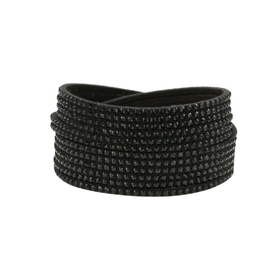 Swarovski Multistrand Black Bracelet Adjustable Wrap Bracelet Sparkly Crystal  Bracelet Double Wrap Around Bracelet Slake Bracelet - Etsy
