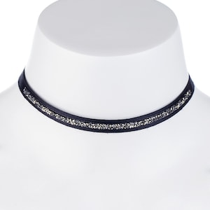 Black Choker Necklace • Sparkly Crystal Choker Necklace • Dainty Choker Necklace • Long Adjustable Choker • Handmade Gift for Her