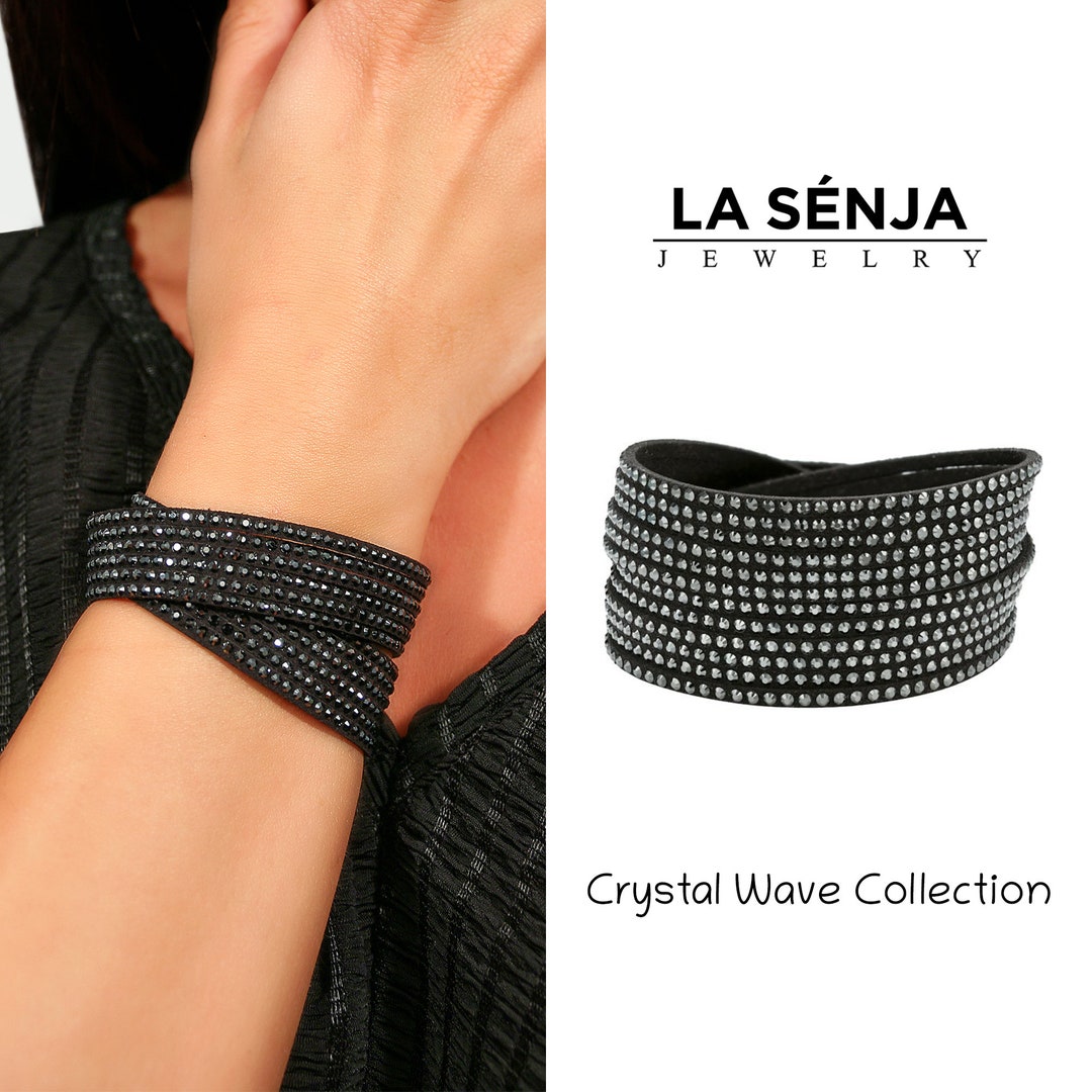 Pulsera negro con 700 cristales brillantes Pulsera - España