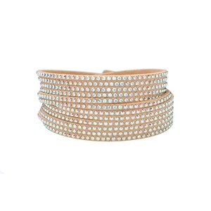 Slake Bracelet with 700+ Sparkly Crystals • Adjustable Multi Wrap Bracelet • Double Wrap Around Bracelet • Handmade Multistrand Bracelet