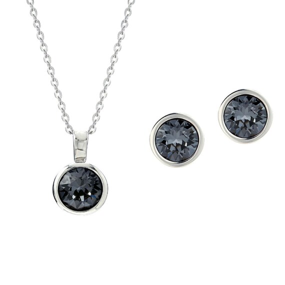 Pure Silver Swarovski Necklace | Gold Plated Swarovski Necklace Set Online  – The Amethyst Store